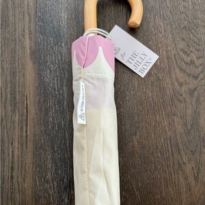 The Jilly Box Umbrella - Pink & Cream Folding Umbrella